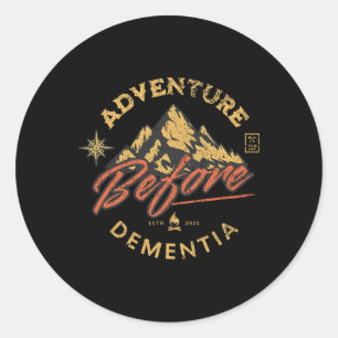 Sticker Rond Randonneur Hommes Femmes Avant la Démence