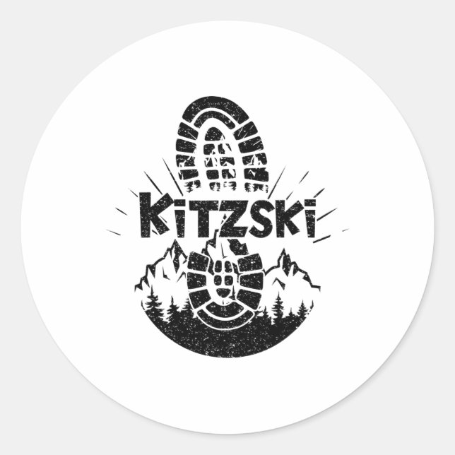 Sticker Rond Randonneur Kitzski Tyrol Autriche Vacances  (Devant)