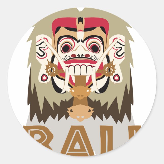 Sticker Rond Rangda Bali (Devant)