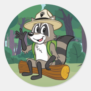 Sticker Rond Ranger Rick   Ranger Rick Sitting