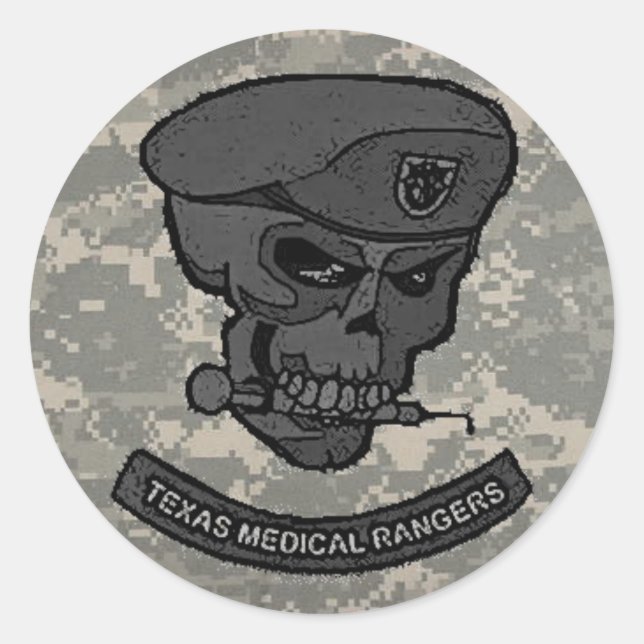 Sticker Rond rangers numériques Médicales avec dessin animé (Devant)