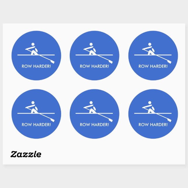 Sticker Rond Rangez plus amusant ramer les sports bleu (Feuille)