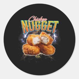 Sticker Rond Rap Bootleg Drôle Nugget de Poulet Vintage 90s