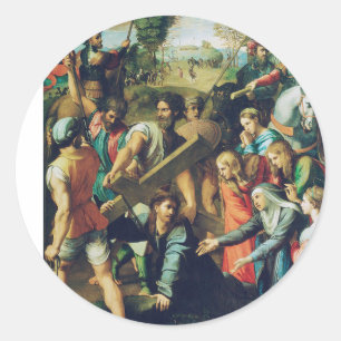 Sticker Rond Raphael Spasimo Christ Tombe Sous La Croix Art