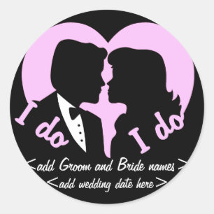Sticker Rond Rappel de couple en silhouette