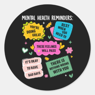 Sticker Rond Rappels de santé mentale