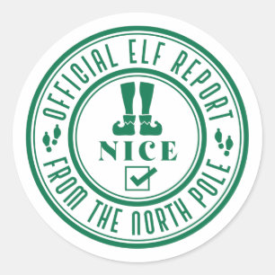 Sticker Rond Rapport officiel d'elfe du pôle nord