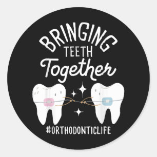 Sticker Rond Rapprocher les dents - Orthodontiste 