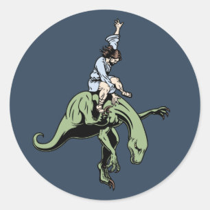 Sticker Rond Raptor Rodeo Jesus