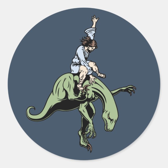 Sticker Rond Raptor Rodeo Jesus (Devant)