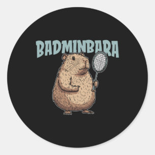 Sticker Rond Raquet de navette Badminbara - Équipe Badminton Ca