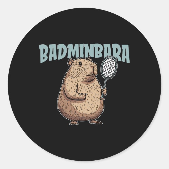 Sticker Rond Raquet de navette Badminbara - Équipe Badminton Ca (Devant)