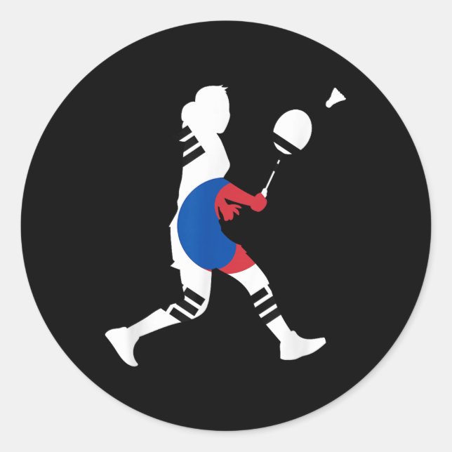 Sticker Rond Raquette de badminton Drapeau sud-coréen Navette F (Devant)