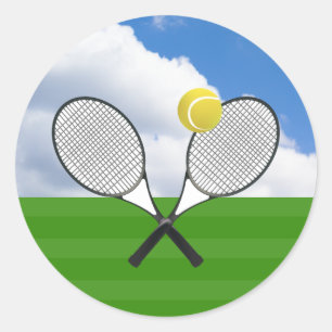 Sticker Rond RAQUETTES de court de tennis et de TENNIS