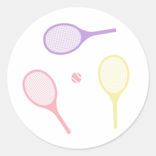 Sticker Rond Raquettes de tennis Pastel (Devant)
