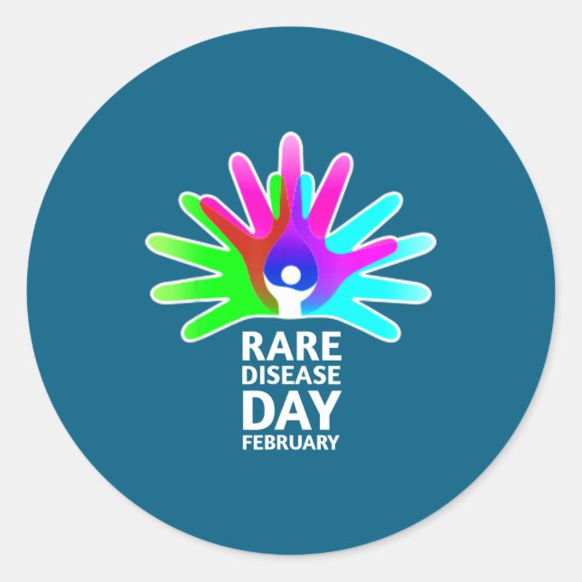 Sticker Rond Rare Disease Awareness Shirt - Rare Diseases Day 2 (Devant)