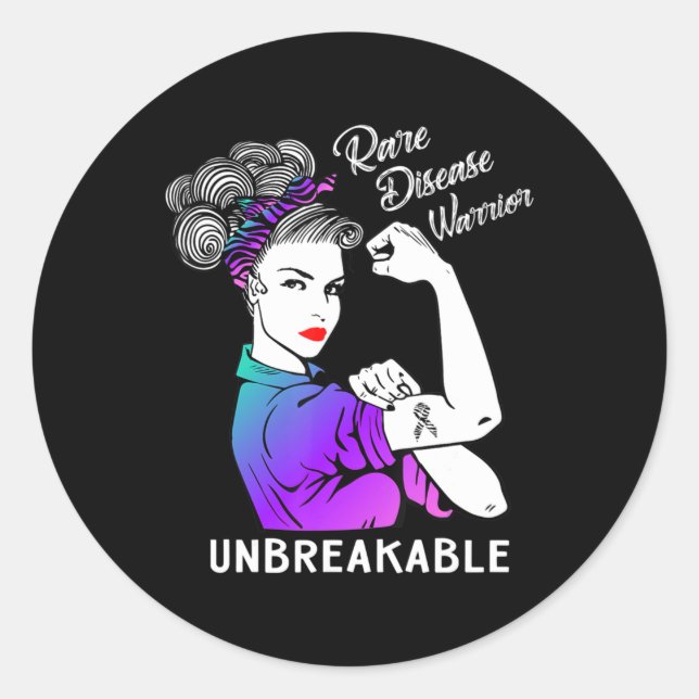 Sticker Rond Rare Disease Warrior (Devant)