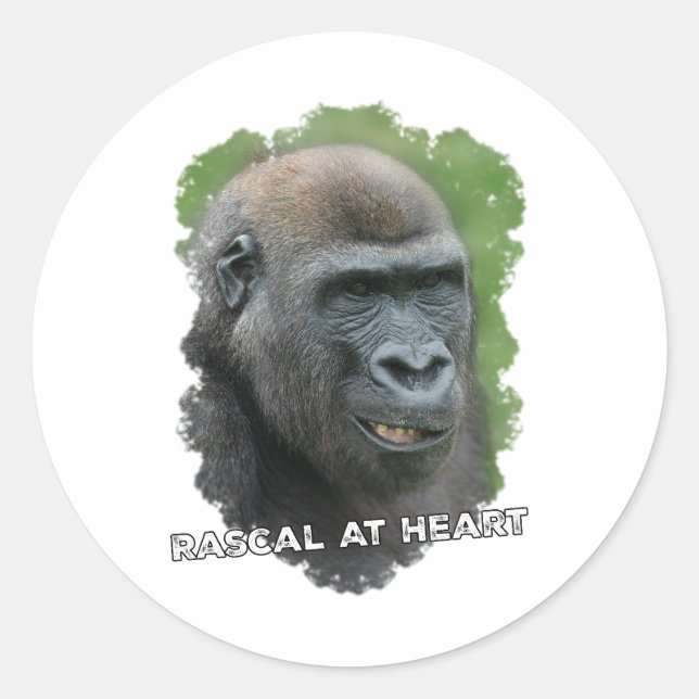 Sticker Rond Rascal au coeur (Devant)