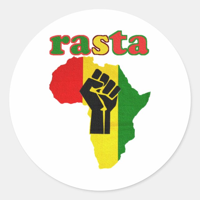 Sticker Rond Rasta Black Power (Devant)