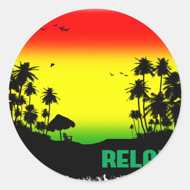 Sticker Rond rasta de relaxation (Devant)