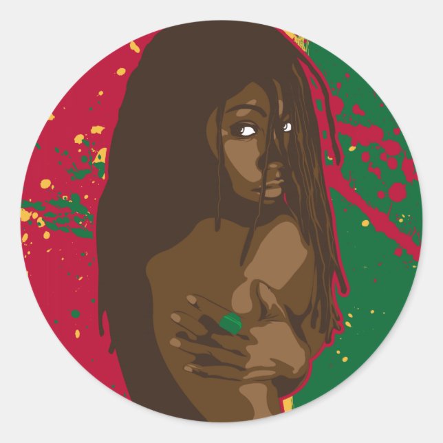 Sticker Rond Rasta Girl (Devant)