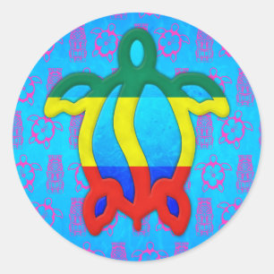 Sticker Rond Rasta Honu