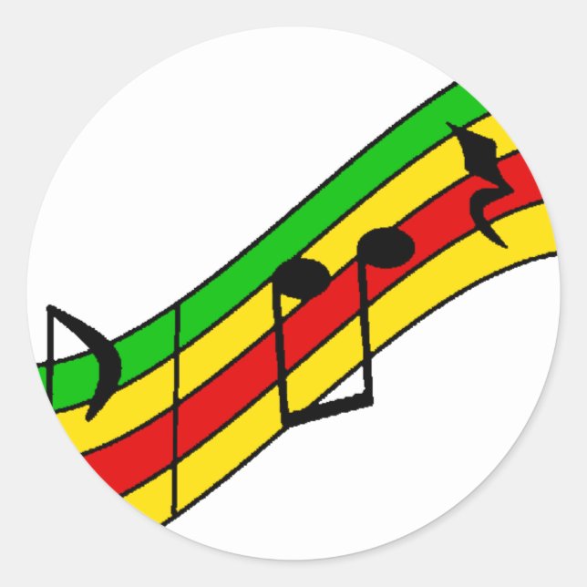 Sticker Rond Rasta Music (Devant)