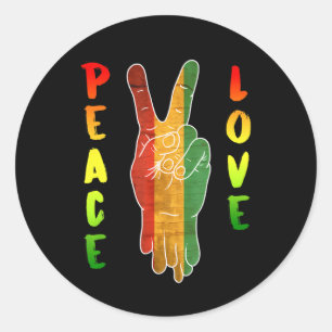 Sticker Rond Rasta Pride Peace Love
