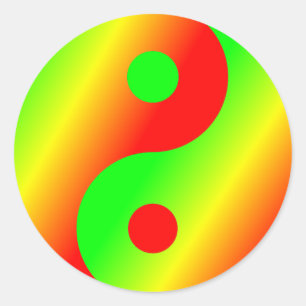 Sticker Rond Rastafarian Yin Yang