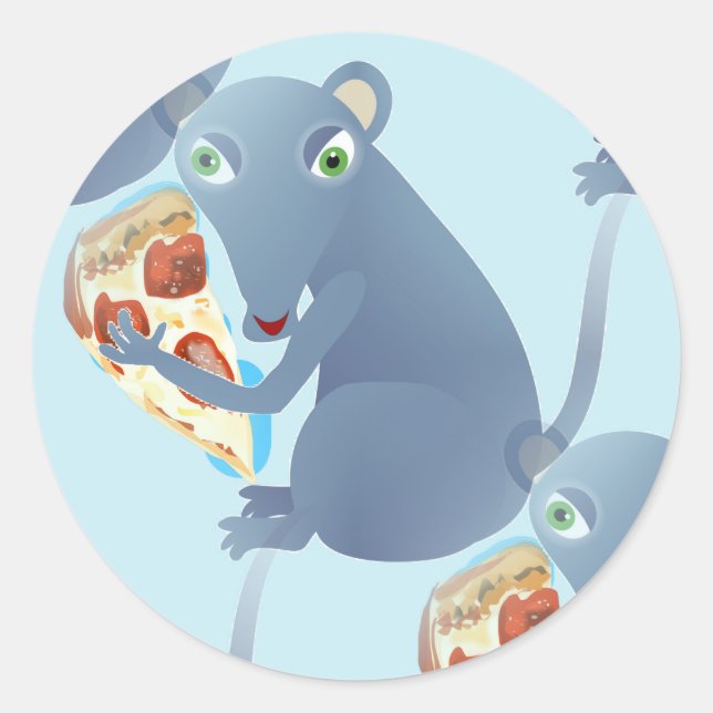 Sticker Rond rat à pizza (Devant)