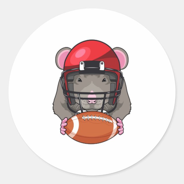 Sticker Rond Rat au football (Devant)