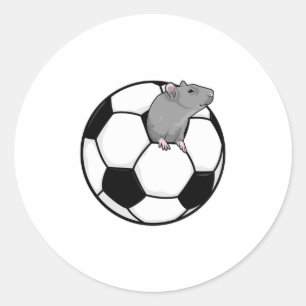 Sticker Rond Rat avec balle de football