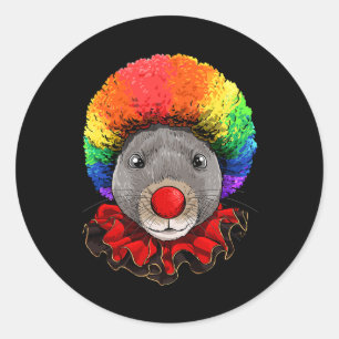 Sticker Rond Rat Clown Souris Rat Rodent Circus 78