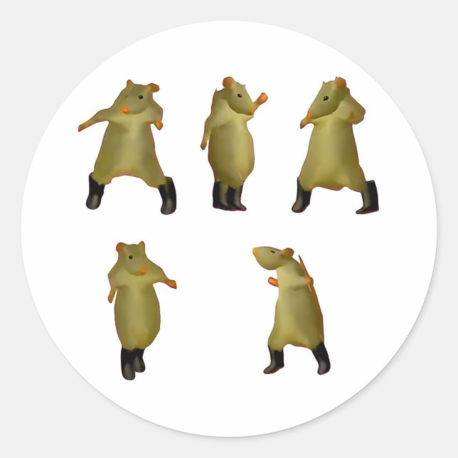 Sticker Rond Rat Dance Mème 2025 Funny Trendy #ratdance (Devant)