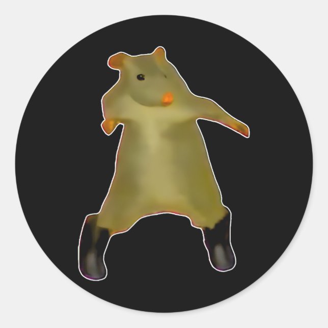 Sticker Rond Rat Dance Mème 2025 Funny Trendy #ratdance 1 (Devant)