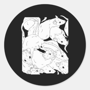 Sticker Rond Rat déplaisant Rat King I Wicca Sorcière Pastel Go