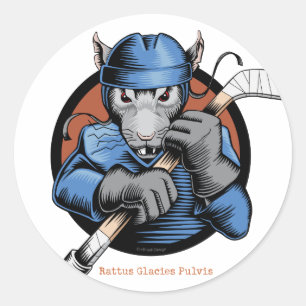 Sticker Rond Rat d'hockey