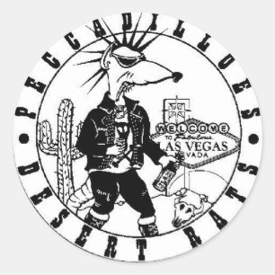 Sticker Rond Rat du désert de Peccadillos