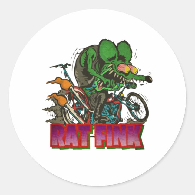 Sticker Rond Rat Fink Vintage (Devant)