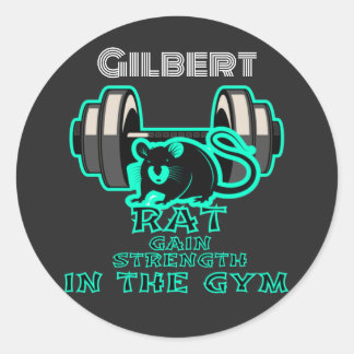 Sticker Rond rat gagner de la force dans la salle de sport, Gym