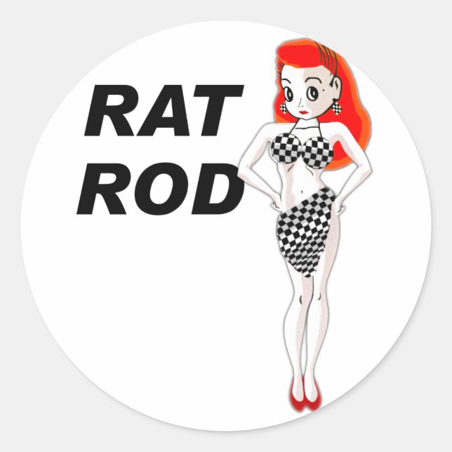 Sticker Rond Rat Rod (Devant)