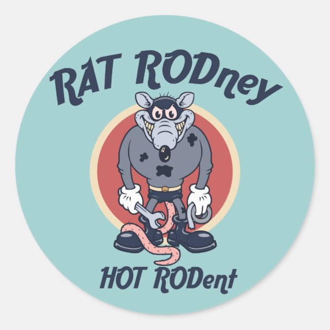 Sticker Rond Rat Rodney (Devant)