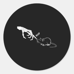 Sticker Rond Rat Scary Squelette Main Botte Halloween Éffrayant