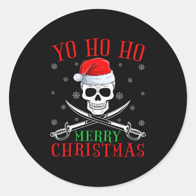 Sticker Rond Rate Lover Matching Santa Yo Ho Ho Rate Merry Chri (Devant)
