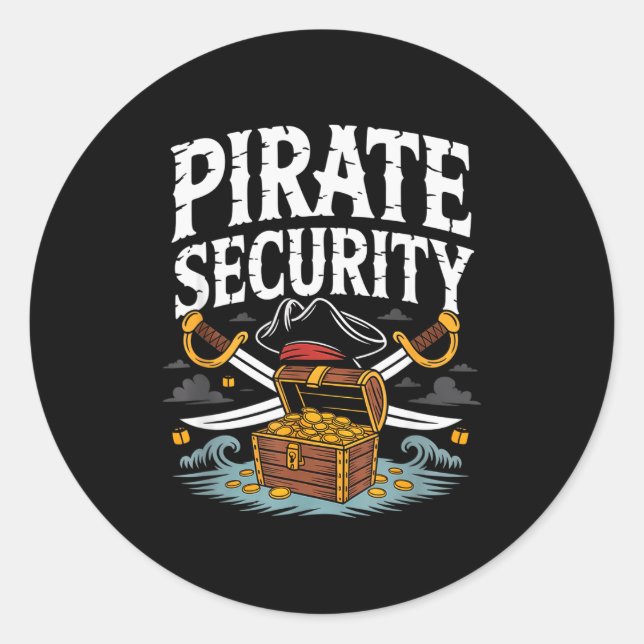 Sticker Rond Rate Security Funny Halloween Costume Dad Mom Grou (Devant)