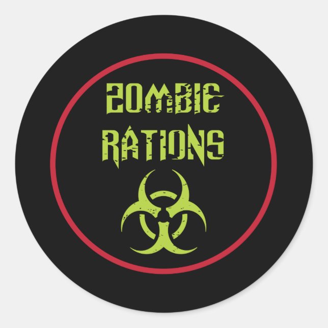 Sticker Rond Rations de Zombie Infecté (Devant)