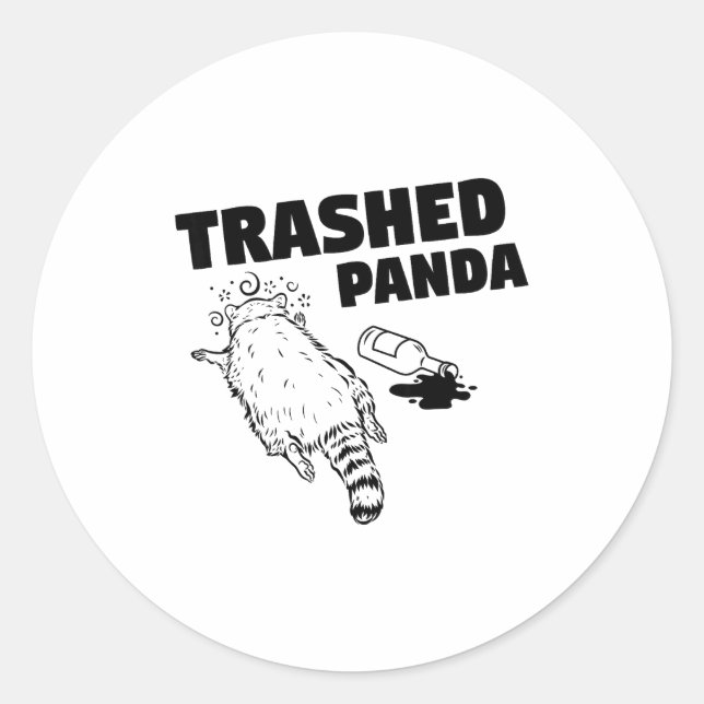 Sticker Rond Raton laveur ivre drôle (Devant)