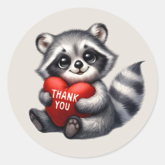 Sticker Rond Raton laveur Merci