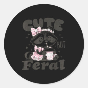 Sticker Rond Raton laveur mignon mais sauvage mème animal drôle
