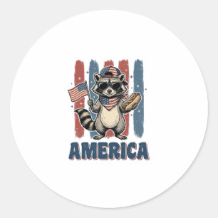 Sticker Rond Raton laveur patriotique America conception de t-s